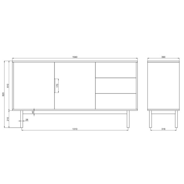 Комод 2д3ш Vigo - сучасний стиль для вашої оселі