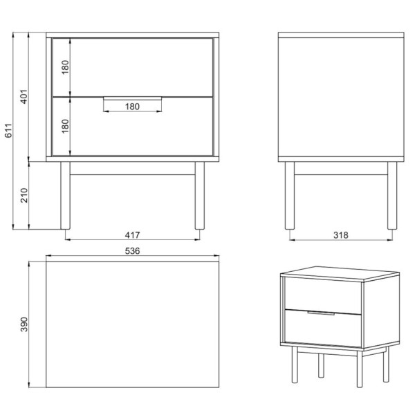 Тумба приліжкова Vigo — сучасний мінімалізм та комфорт