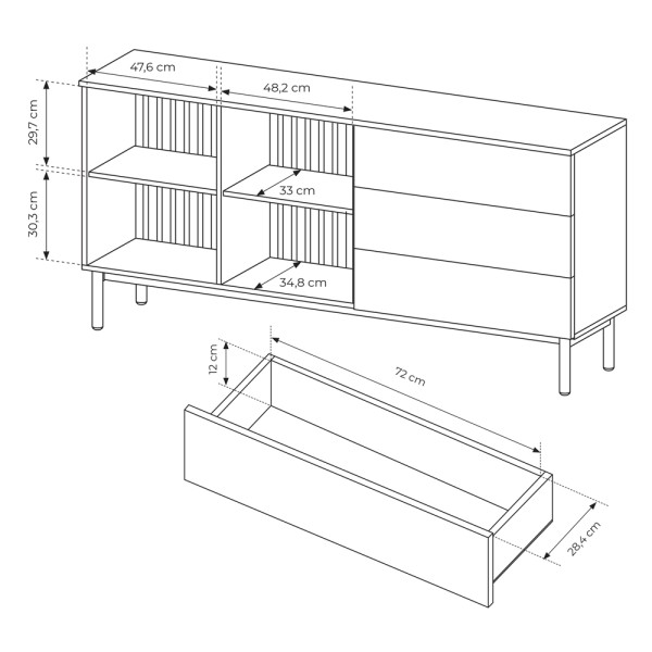 Комод з LED Lang 2D3S/180 – стиль і комфорт для вашого інтер'єру