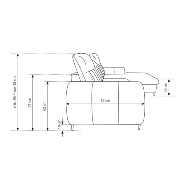 Кутовий розкладний диван Bianco правий