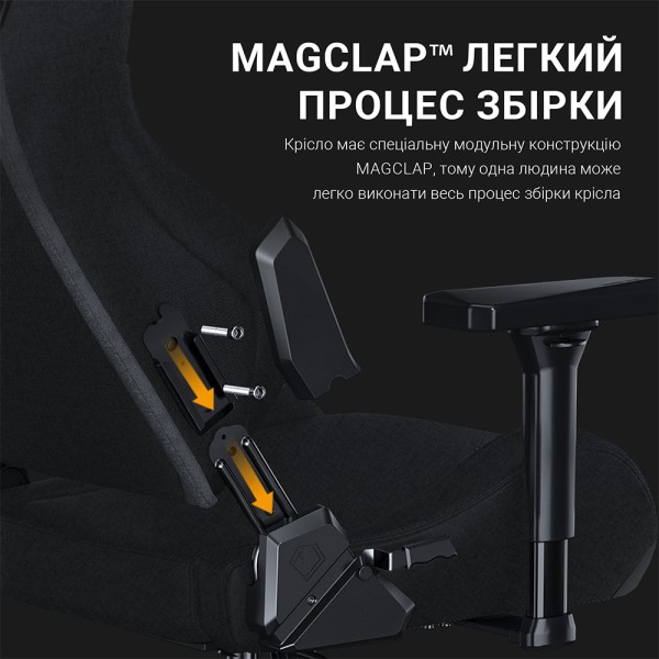 Крісло ігрове Anda Seat Kaiser Frontier XL Black Linen Fabric