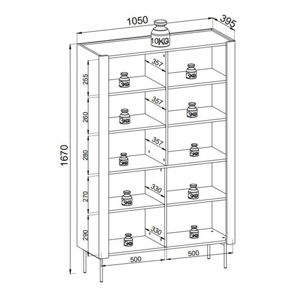 Стелаж Wrap R105 для вітальні — сучасний скандинавський стиль