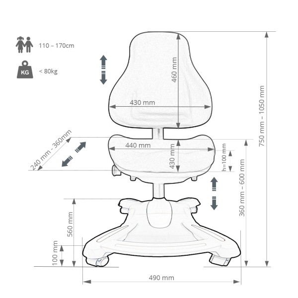 Дитяче крісло Bravo з підлокітниками
