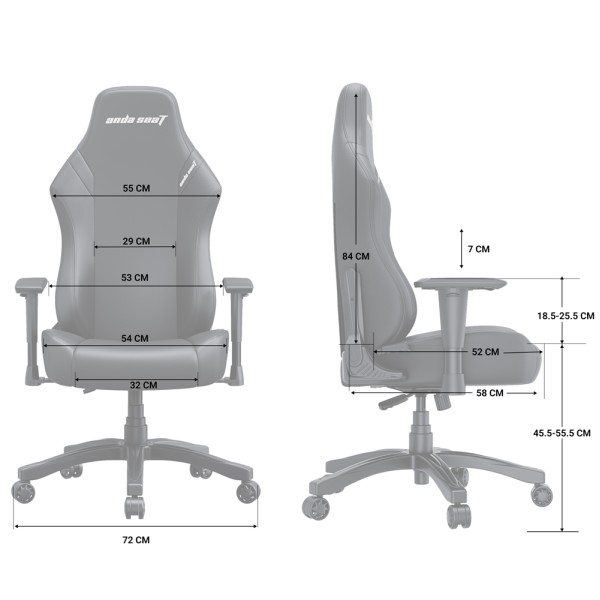 Геймерське крісло Anda Seat Luna Size L Black Fabric – Комфорт та підтримка для кожного геймера