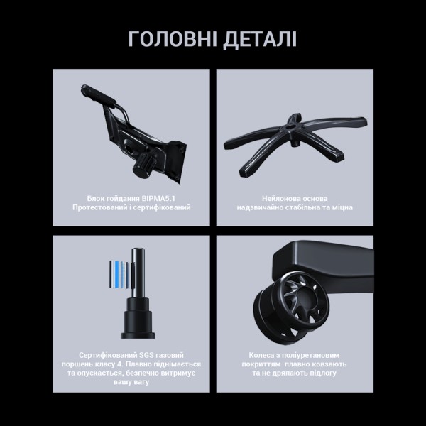 Геймерське крісло Anda Seat Luna Size L Grey Fabric