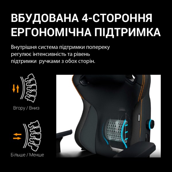 Геймерське крісло Anda Seat Kaiser 3 Pro Size XL Black Fabric