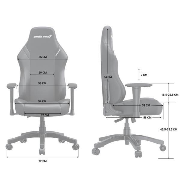 Геймерське крісло Anda Seat Luna Size L Black&Blue PVC для комфорту в іграх