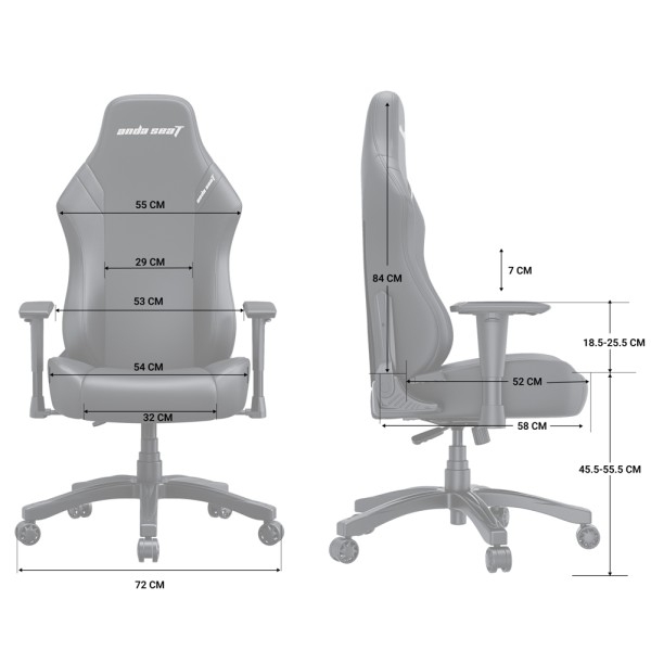 Геймерське крісло Anda Seat Luna Size L Black&Orange купити в Україні