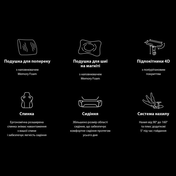 Геймерське крісло Anda Seat Phantom 3 Pro Size L Black Fabric