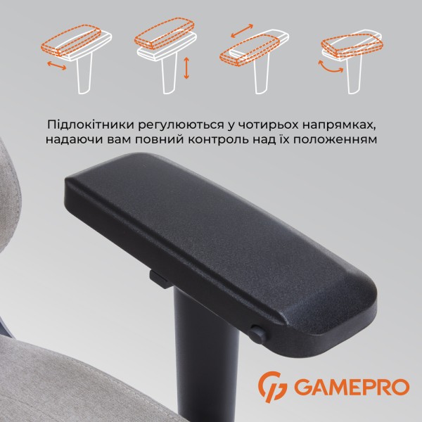 Ігрове крісло Gamepro FGC750G Size L Fabric Light Grey