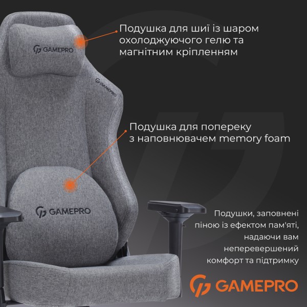 Ігрове крісло Gamepro FGC750G Size L Fabric Dark Grey