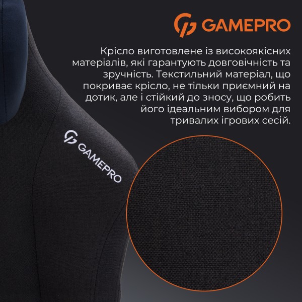 Ігрове крісло Gamepro FGC750G Size L Fabric Black