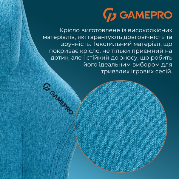Ігрове крісло Gamepro FGC750G Size L Light Blue