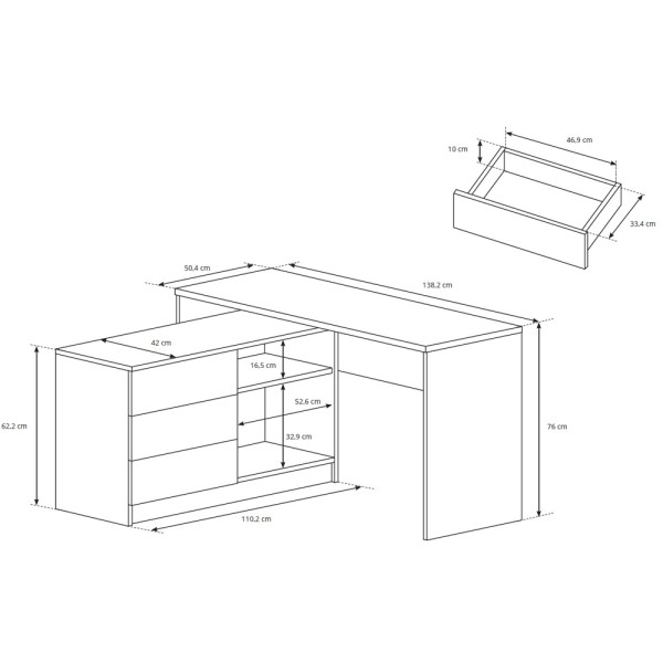 Стіл офісний письмовий TEO