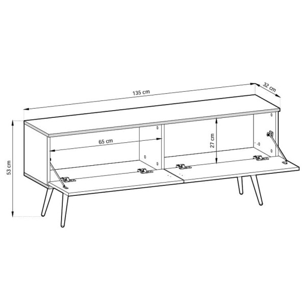 Тумба під телевізор ORO RTV135 на ніжках – Меблі для вашої вітальні
