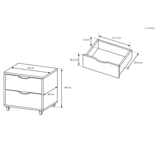Тумба на колесиках MATI