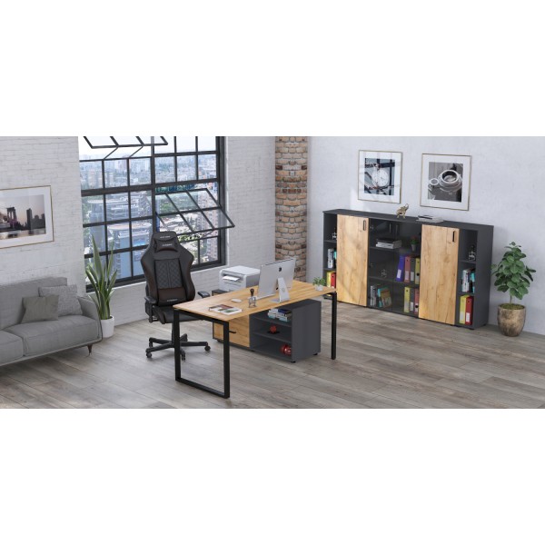 Тумба зі скляними дверима NT3-80-2SK – сучасний вибір для вашого офісу