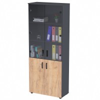 Стеллаж со стеклянными дверцами NT5-80-2MD-2SK