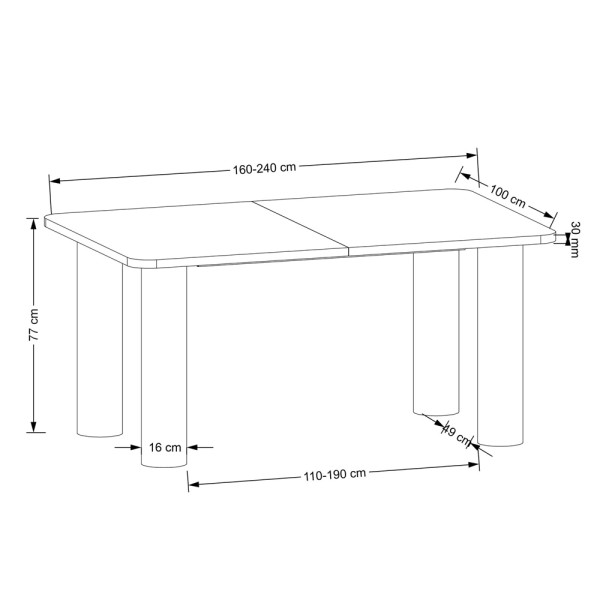 Стіл розкладний Elefante для кухні