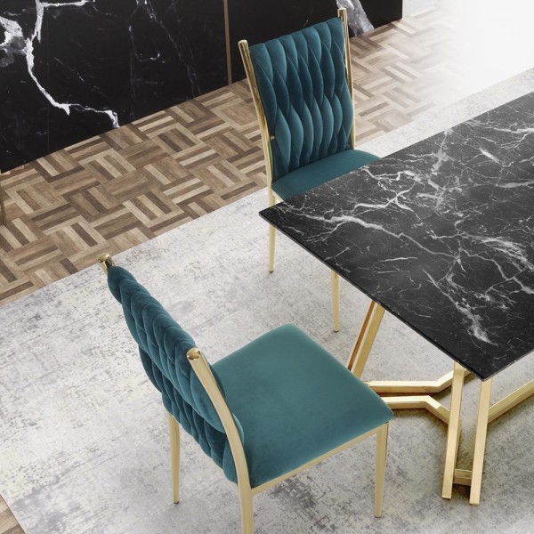 Стіл Konami – сучасний стіл для кухні з металу та скла