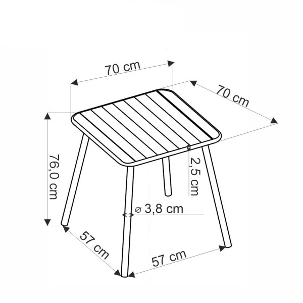 Стіл Bosco квадратний для вулиці