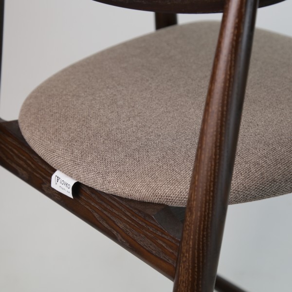 Напівбарний стілець Mamont semi-soft темний горіх