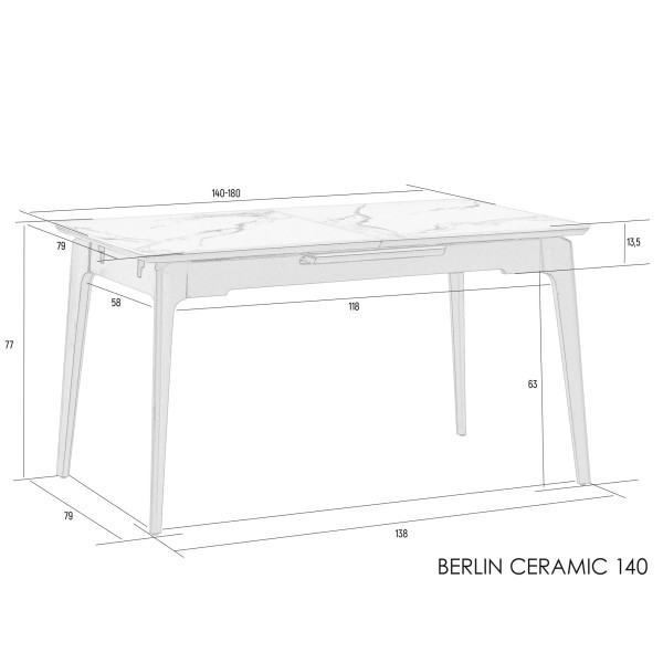 Стіл Berlin Ceramic 140-180: Стильний вибір для вашої кухні