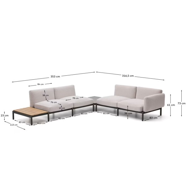 Модульний кутовий диван Sorells для вашого саду