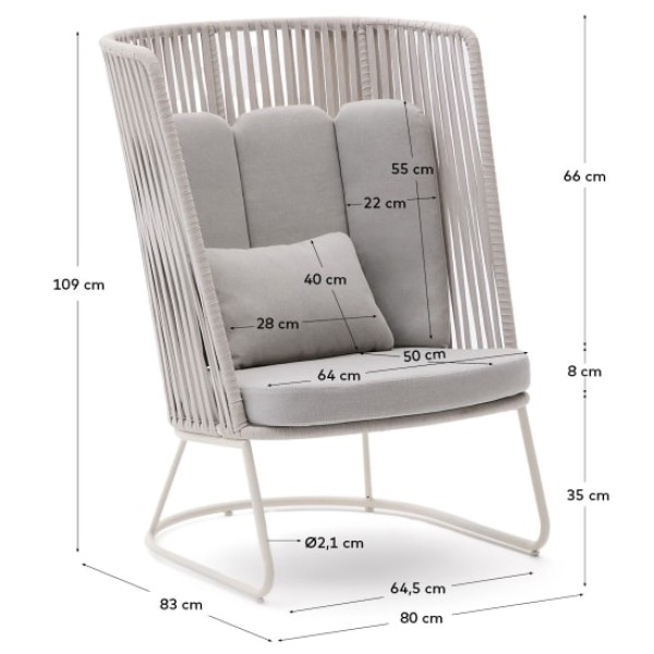 Крісло Saconca з високою спинкою – комфорт та стиль для вашого саду
