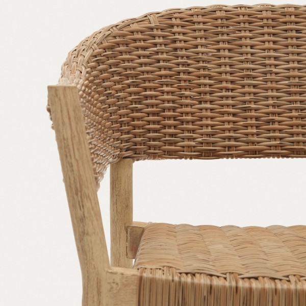 Стілець Pola - Садовий стілець з масиву дерева та синтетичної лози