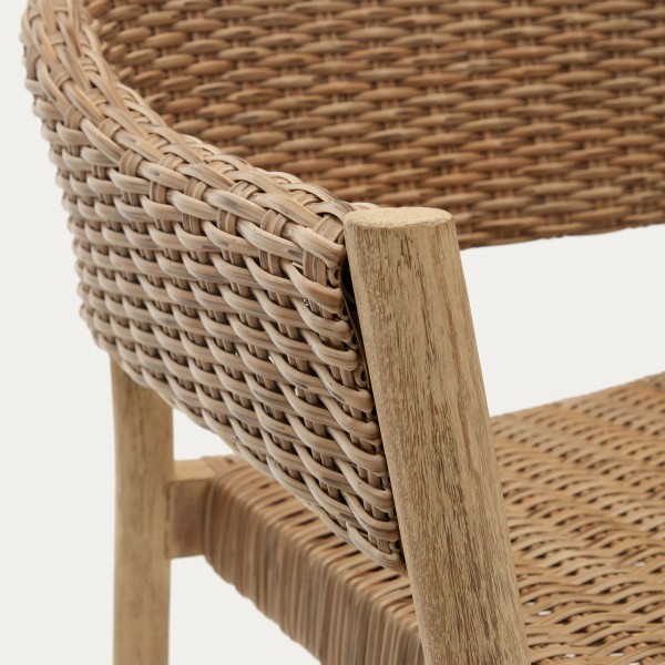 Стілець Pola - Садовий стілець з масиву дерева та синтетичної лози