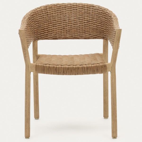Стілець Pola - Садовий стілець з масиву дерева та синтетичної лози