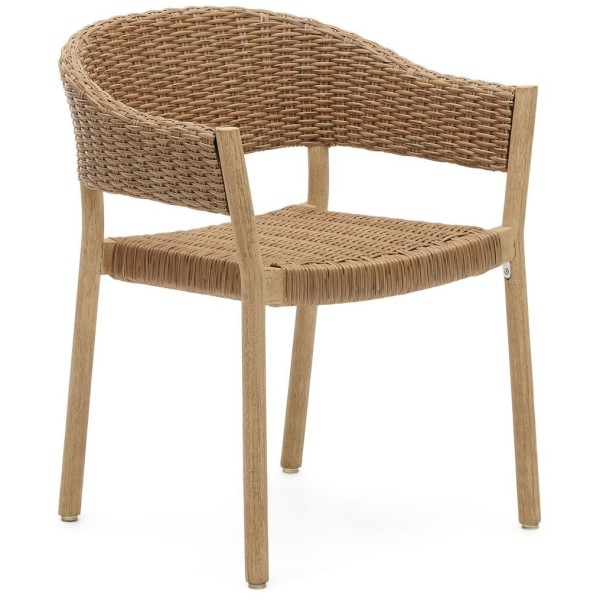 Стілець Pola - Садовий стілець з масиву дерева та синтетичної лози