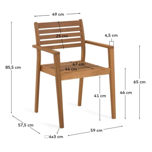 Стілець Hanzel з масиву дерева – для дому та саду
