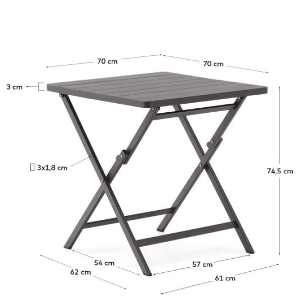 Складаний стіл Torreta з металу — іспанська якість для дому та вулиці