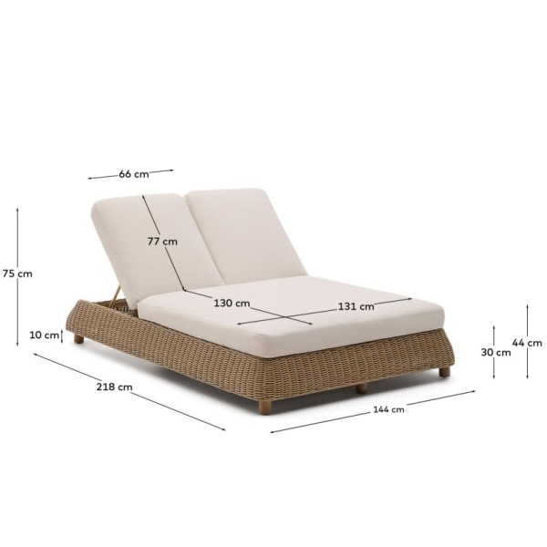 Подвійний шезлонг Meria для саду та вулиці