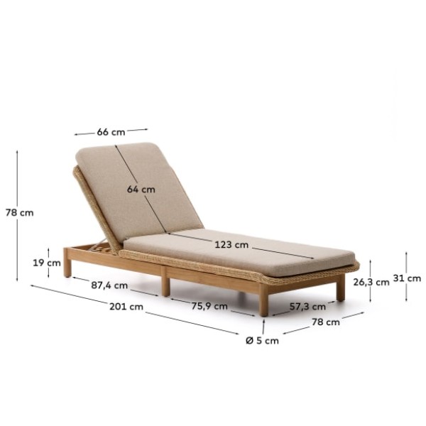Шезлонг Galea для комфортного відпочинку в саду та на вулиці