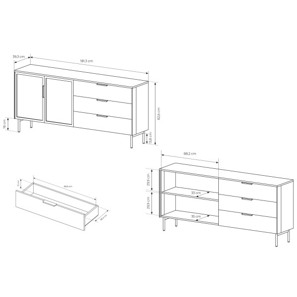 Комод Lumi 2D3S/181 з підсвіткою