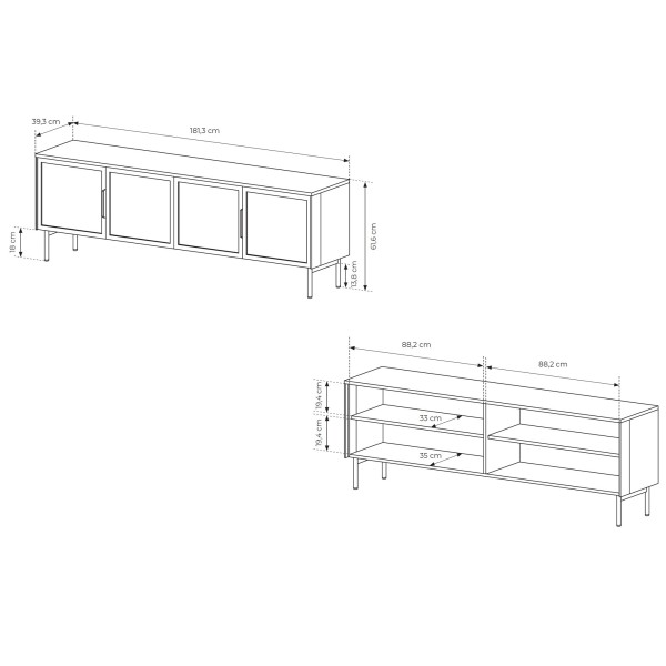 Тумба під ТВ Lumi 4D/181 з підсвіткою