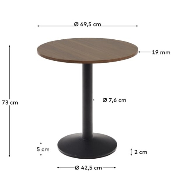 Стіл Dina круглий з меламіну з круглою основою