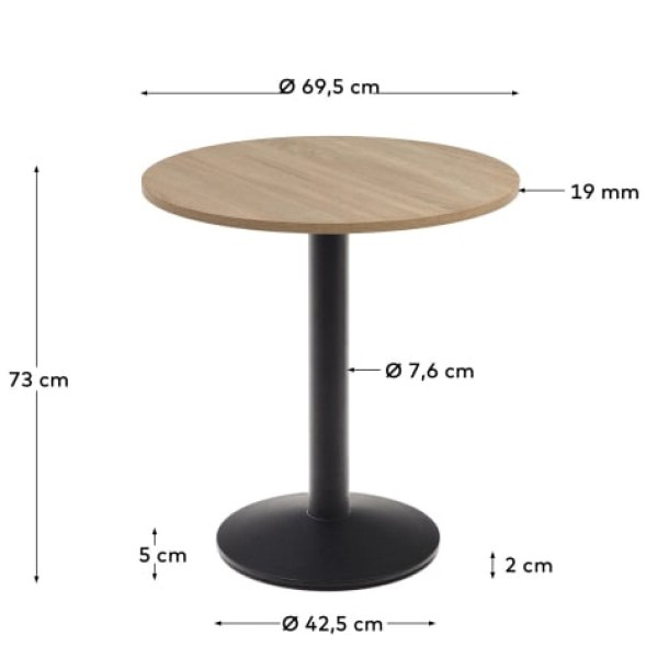 Стіл Dina круглий з меламіну з круглою основою