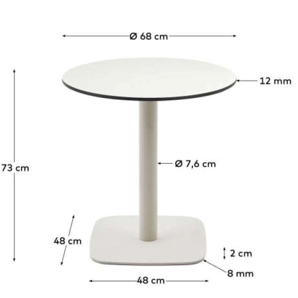 Стіл Dina круглий – для дому та вулиці