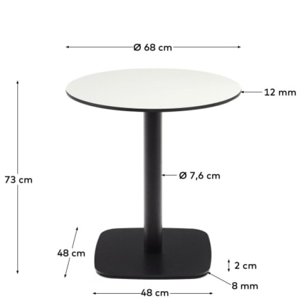 Стіл Dina круглий – для дому та вулиці