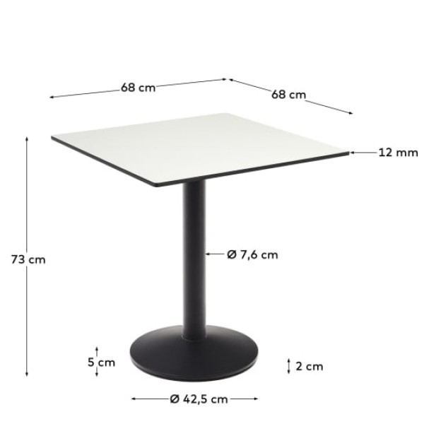 Стіл Dina з круглою основою для кухні та саду