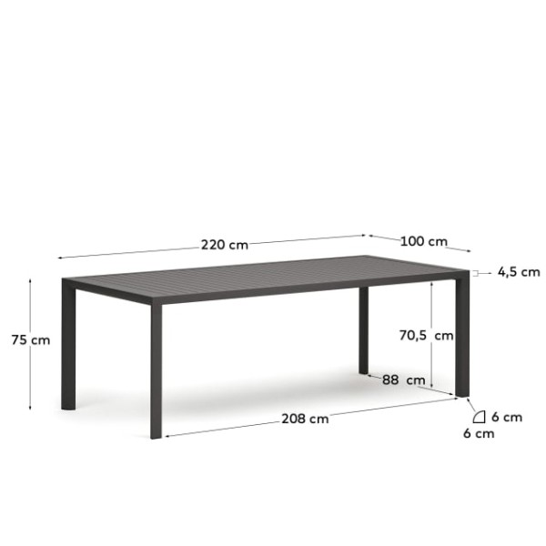 Стіл Culip 220х100 см з металу