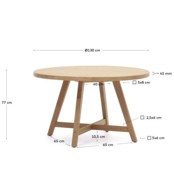 Стіл Urgell з масиву дерева для вулиці та кафе