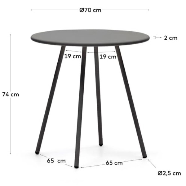 Стіл Montjoi – Круглий стіл для кухні та саду