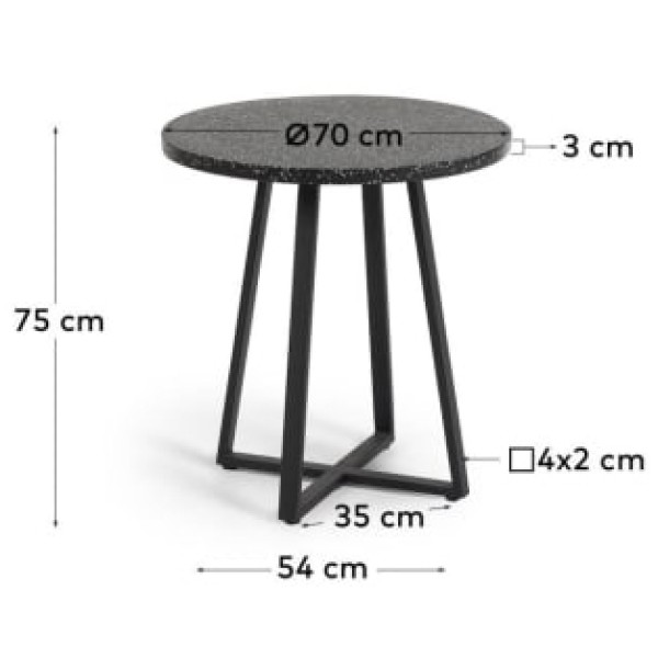 Стіл Tella – Круглий стіл для вулиці з металевою основою