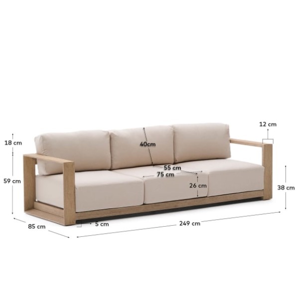 Диван 3-місний Ambra для саду