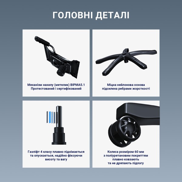 Ігрове крісло Anda Seat Luna Pro Size L Black Fabric – комфорт та підтримка для кожного геймера